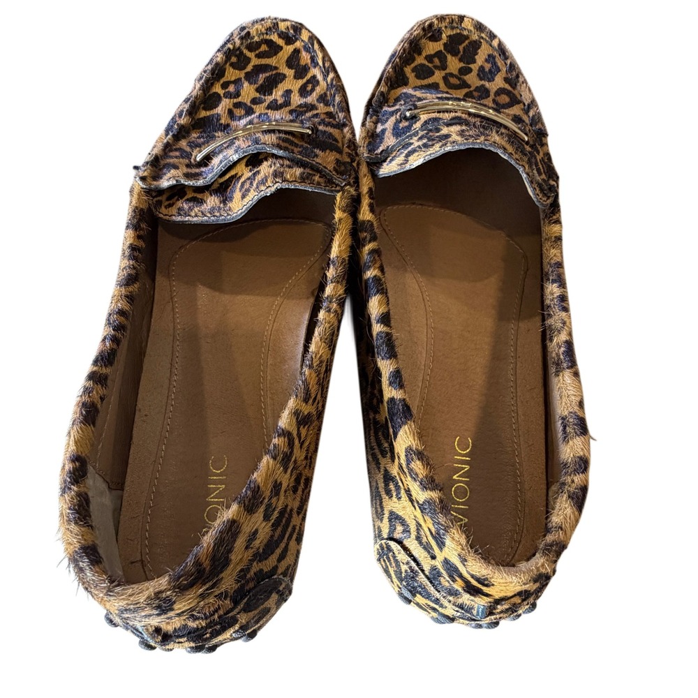 Vionic Ashby Leopard Haircalf Leather Comfort Loafers Slip On Women US 10 - Picture 6 of 7